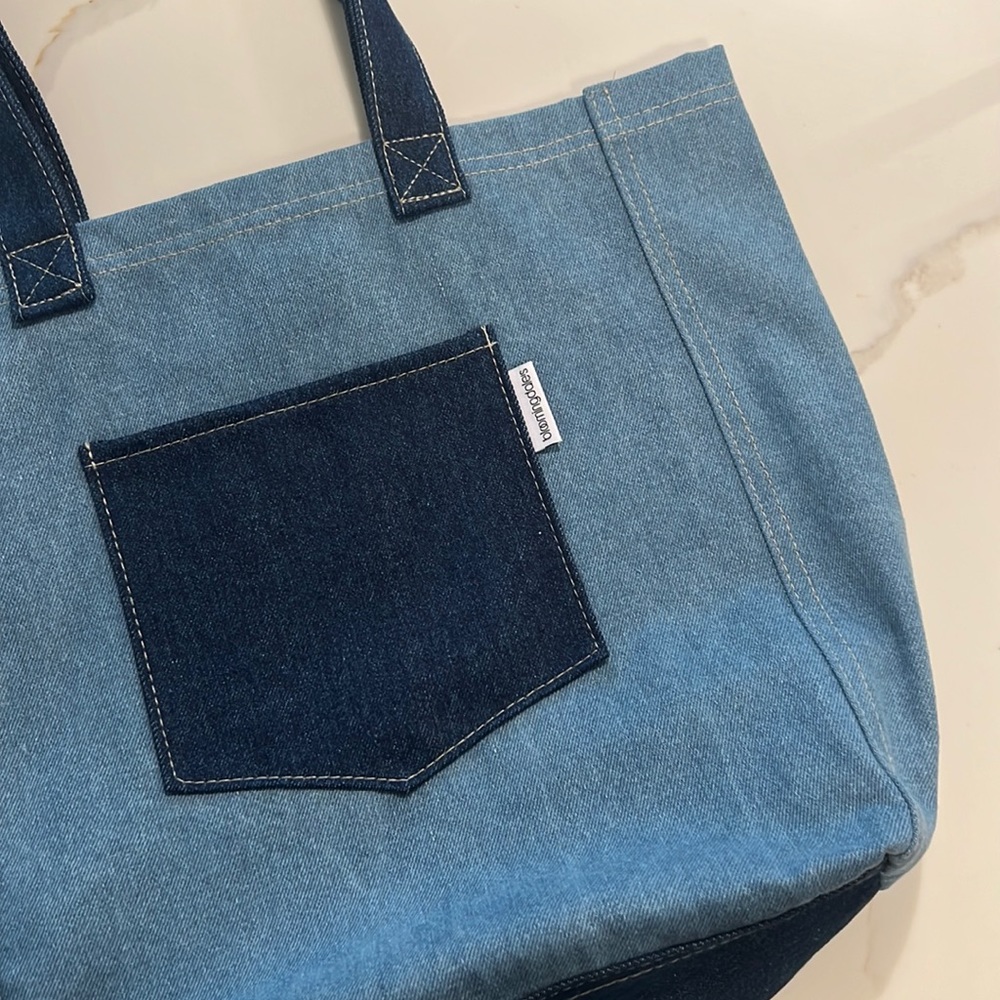 Bloomingdale’s Blue Denim Tote Bag